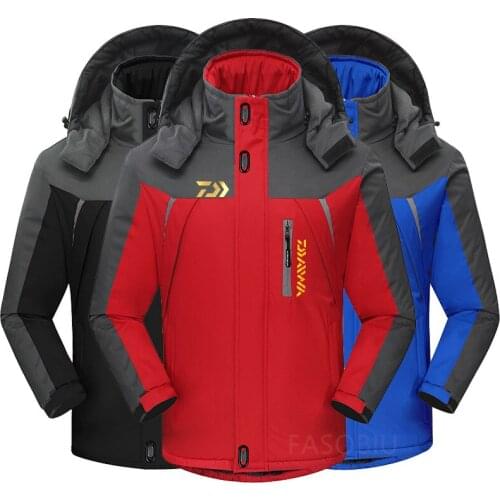 New Daiwa Fishing Jackets Winter Autumn Winter Waterproof Warm Fishing Clothing Men Fleece Thick Outdoor Fishing Shirts