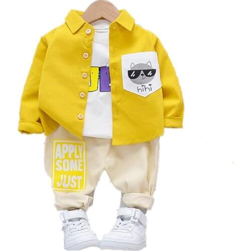 New Spring Autumn Girls Boys Cotton Clothes Suit Children Cartoon Shirt Pants 2Pcs/set Toddler Casual Costume Kids Tracksuits