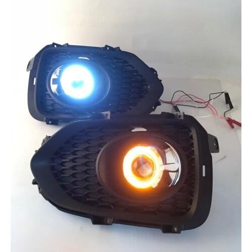 Osmrk fog lamp driving light assembly for Kia Sorento cob angel eye led daytime running lights turn signal