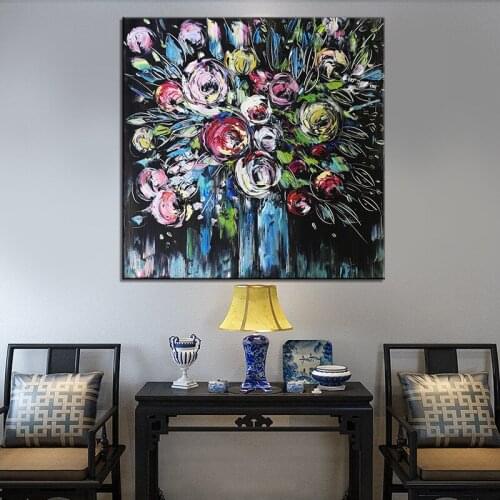 Hand-painted Thick Muscle In The Rich Tree Feng Shui Poster Home Decoration Background Wall Printing Canvas Hanging Painting