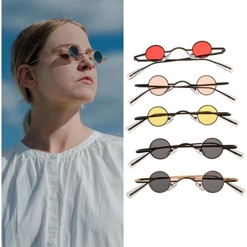 Fashion new Retro Mini Sunglasses Round Men Metal Frame Gold Black Red Small Round Framed Sun glasses eye care Accessories
