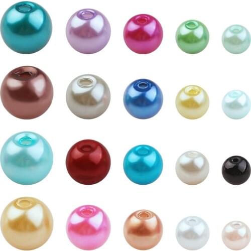 4/6/8/10/12mm Mixed Color Glass Round Beads Imitate Pear For DIY Making Crystal Jewelry Bracelets Necklace Earing Accessories