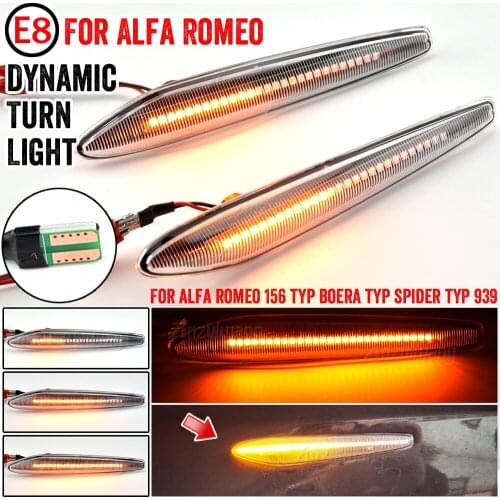 2Pieces LED Dynamic Side Marker Lights Car Turn Signal Blinker Lamps For Alfa Romeo 159/159 Sportwagon Boera Spider typ 939