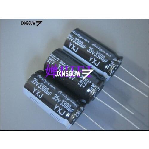 10PCS NEW RUBYCON YXJ 35V3300UF 16X31MM Aluminum electrolytic capacitors 3300uF/35v 105 degrees 3300UF 35V