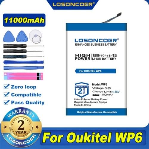 100% Original LOSONCOER S75 Battery For OUKITEL WP6