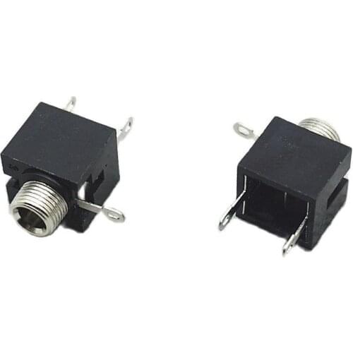 20PCS PJ-301M PJ301M 3.5mm Headset Jack Female Headphone Socket Connector Dual Track Screw Nut Mounting