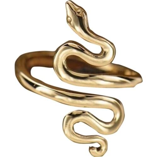 2021 Trend Unusual Halloween Snake Shape Rings Gold Finger Ring Goth Jewelry Gifts Bague Anillos For Women Men