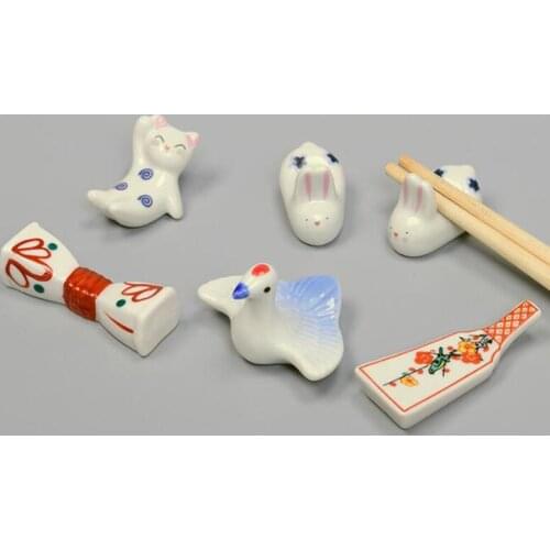3pcs/set Household Ceramic Kitchen Tableware Creative Chopstick Shelf Stand Spoon Pillow Rest Chopstick Rack Holder Home Decor