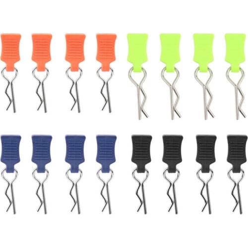 4pcs R-type Body Shell Clips Pin with Aluminum Mount Set Fixing Bracket Set Accessory Part For 1/8 1/10 1/12 RC Cars Toys Parts