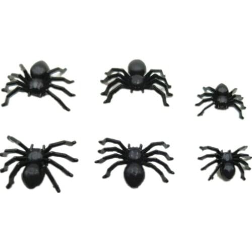 50pcs Horror Black Spider Haunted House Spider Web Bar Party Decoration Supplies Simulation Tricky Toy Halloween Decoration