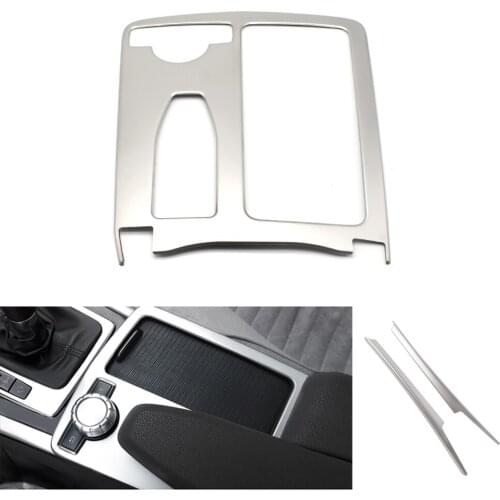 For Mercedes Benz C Class W204 C200 C300 C180L E Class W212 ABS Chrome Central Control Water Cup / Gear Shift Panel Cover Trim