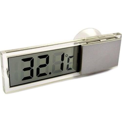 Car LCD Digital Clock Thermometer Auto Window Outdoor Smart Number Display Temperature Instruments Energy-saving Accessories