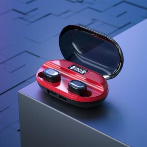 TWS Bluetooth 5.1 Wireless Headset Headphone with Microphone LED Display HiFi