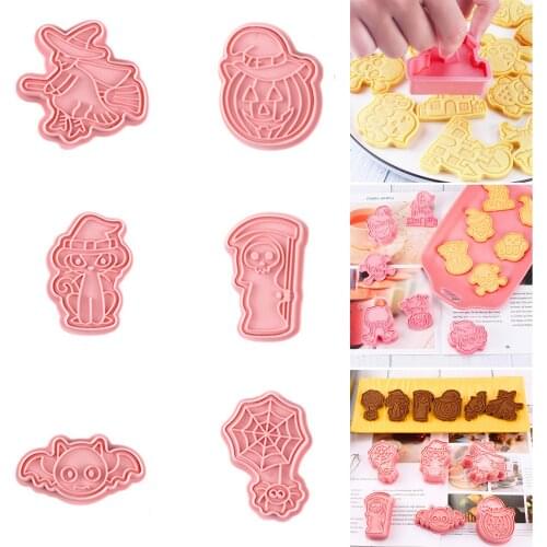 Halloween Cookie Cutter Mold 3D Cartoon DIY Biscuit Mould Practical Kitchen Baking Tools Easy Operation Free Kitchen,Dining & B