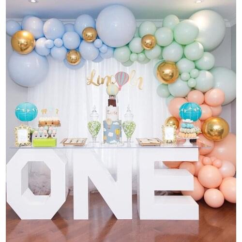 Macaron Balloon Garland Arch String Blue green orange 4D gold ballon Wedding decoration baby shower wall Background party Decor