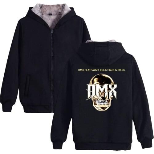 DMX Hip Hop Hoodie Sweatshirt Plaid Winter Fleece Hoody Women Men Unisex Blanket Pocket Female Hooded Sweatshirt Oversize