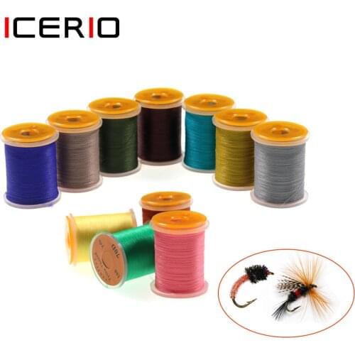 ICERIO70D/140D 10 Spool/Set Nylon Fly Tying Thread For Scud Midge Nymph Dry/ Wet Fly Tying Material Size 6#~14# or 14#~22