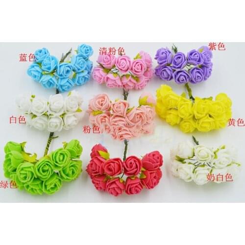 Artificial foam flowers diy garland headdress ball simulation mini roses flower foam bouquet wholesal