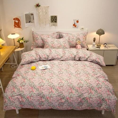 Floral Printing Bedding Set Soft Skin-friendly Duvet Cover Pillowcase Set Queen King Size Bedclothes Bed Set Home Textiles