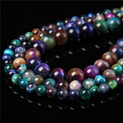 New arrival Natural Multicolor Tiger Eye Round Loose Spacer Beads For Jewelry Making 6 8 10MM Bracelet Necklace Accessories 15"