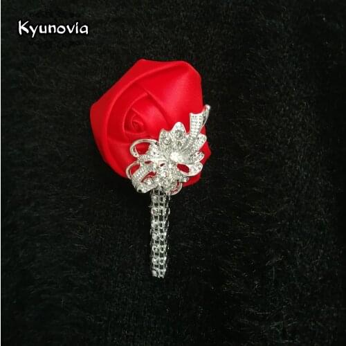 Kyunovia Wedding Boutonniere Groomsmen Boutonniere Groom Brooch Buttonholes Prom Marriage Corsage Boutonnieres D129