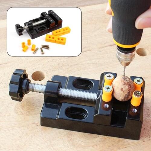 Mini Alloy Craft Sculpture Fixed Flat Clamp Drill Press Vice Parallel Table Jaw Bench Clamp Vise DIY Carving Flat Tongs Tool