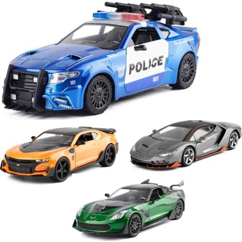 JADA 1:24 High Simulation Diecast Transformation Car Alloy Model Models Yellow Bee Crosshair Hot Rod Children Vehicle Toys Gifts