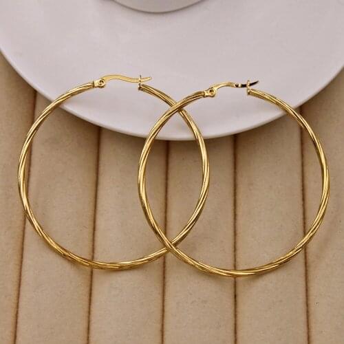 Trendy Bohemian Earrings for Womens earring Gold Plated Round Gold Earring Circle hoop Earrings Wedding Jewelry Gift