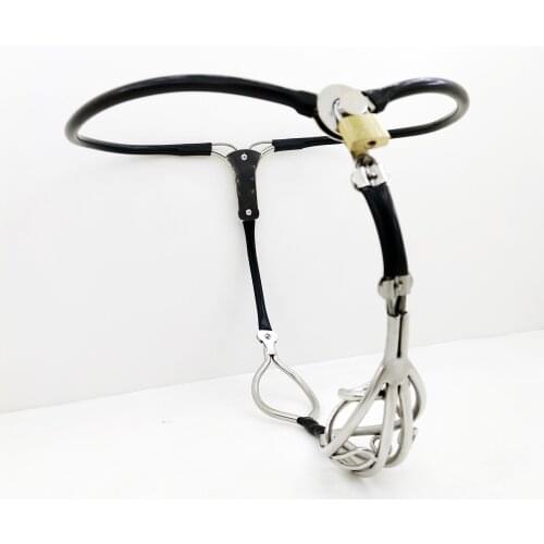 Male Chastity Belt Cock Cage Invisible Bondage Pants Stainless Steel Chastity Device Penis Lock Metal Fetish Sex Toys For Men