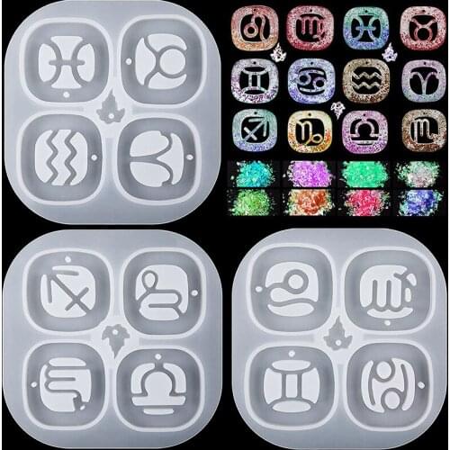 DIY Crystal Epoxy Three Constellation Silicone Mold Set Group Resin Crystal Earring Jewelry Model