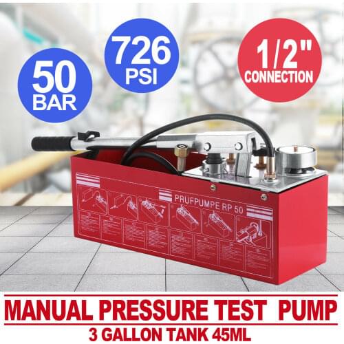 12 L Water Pressure Manual Test Pump RP50 Plumber Compatible Rothenberger