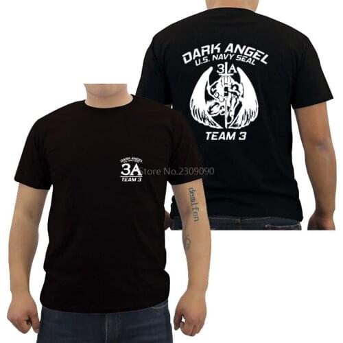 New Men T-Shirt New Us Navy Seal Us Army Special Force Dark Angel Team 3 T Shirt Male Cotton Shirt Cool Tees Tops Harajuku