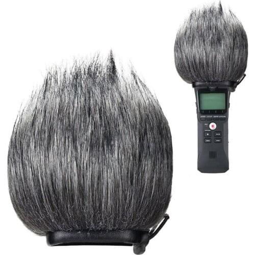 P82F Furry Windscreen Muff Wind Cover Foam Filter Sponge Microphone Windproof Cover for Zoom H1 Handy Recorder Mic