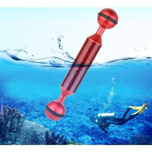 Carbon Fiber Float Buoyancy Aquatic Arm Dual Balls Floating Arm Diving Camera Underwater Diving Tray for Gopro/Smartphone