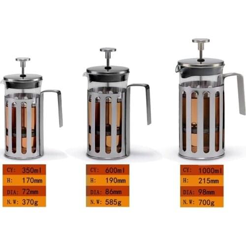 YOYO Bar Supplies/High-grade/Stainless steel/Teapot/Glass pressure pot/Filter press/Tea infuser/Coffee pot/French/z