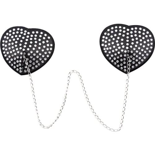 EXVOID 1 Pair Sexy Pasties Stickers Female Breast Stimulator Flirting Breast Bra With Chain Sex Toys for Couples Nipple Cover