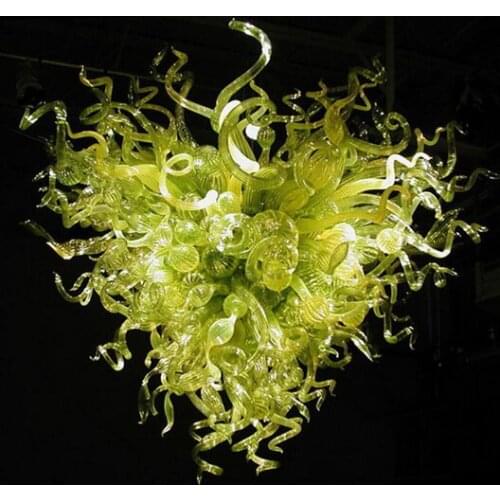 Wedding Decoration 100% Hand Blown Glass Chain Chandelier Style Green Glass Chandelier