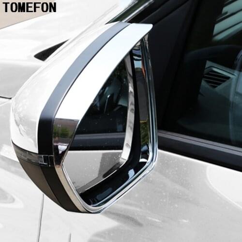 TOMEFON 2pcs For Peugeot 3008 GT 2017 2018 ABS Chrome Door Rearview Rear View Mirror Eyebrow Cover Car Exterior Styling Trim