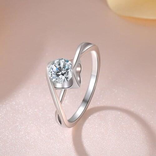 Inspired design new product silver inlaid carat diamond ring exquisite light luxury ladies anniversary engagement ring