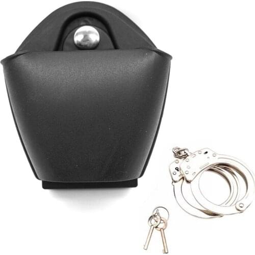 Military Open Top Handcuff Holder Case Fits Standard Handcuffs Holster Soft Lether Police Shackles Cover Key Waist Pouch