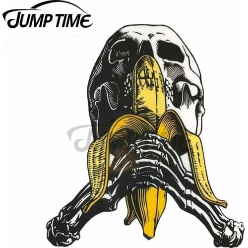 Jump Time 13 x 11.5cm Skull Fine Decal DIY Motorcycle Car Stickers Funny Graffiti Sticker Waterproof Vinyl Material