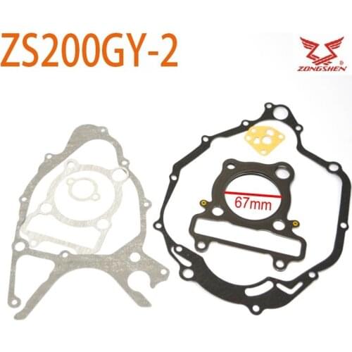 Zongshen 200cc motorcycle zs200gy-2 lzx200gy ly200 engine gasket cylinder 67mm head gasket accessories free shipping