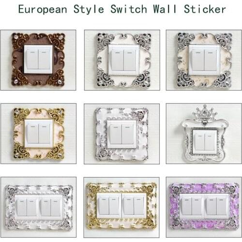 1pc Portable Socket Decals Switch European Style Luxury Square Shaped Lace Light Switch Cover Pastel Home Decor