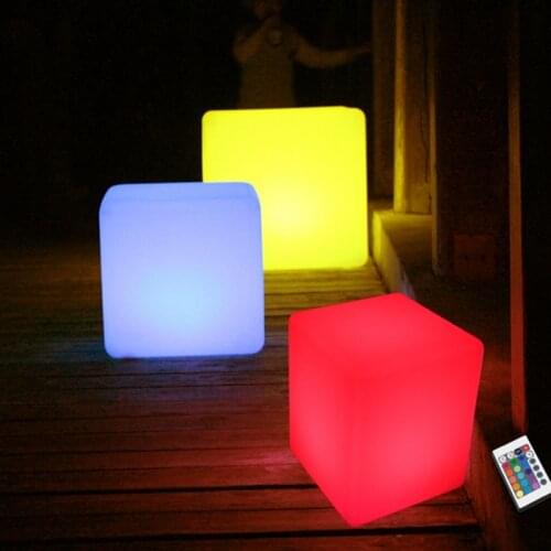 10cm D13cm D15cm 10X15 LED Cube Waterproof decorative battery operated RGBW LED table lamps for bar,hotel,room Free shipping 1pc
