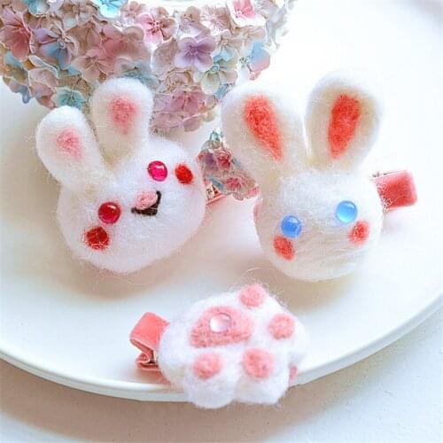 10pcs/Lot 2021 New Super Adorable Plush Cartoo Bunny Hair Clip Cute Korean Japan Fall Winter Hairpin Hair Accessories