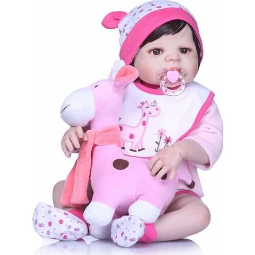 22 Inch Real Lifelike Reborn Babies Full Silicone Body Newborn Princess Girl Dolls Children Birthday Xmas Gift