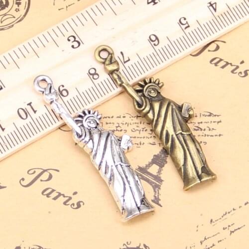 45pcs Charms For Jewelry Making statue of liberty new york 49x14mm Antique Silver Plated Pendants DIY Tibetan Silver Necklace