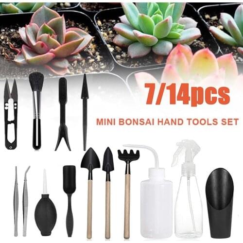 7/14Pcs Miniature Garden Tools Succulent Planting Kit Gardening Accessories Watering Garden Hand Tool Set