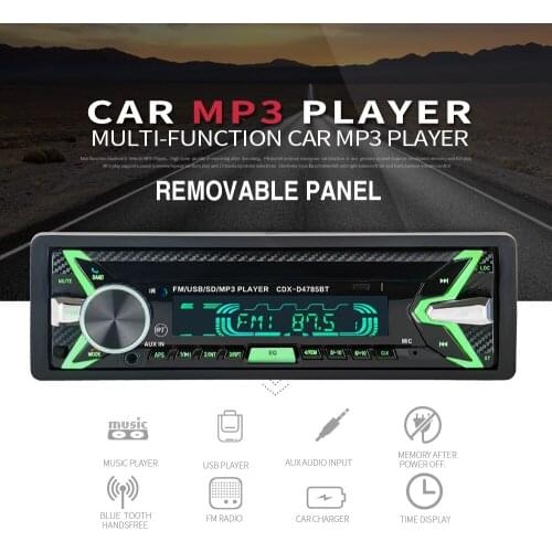 Bluetooth Car MP3 Player Audio Stereo 4X60W Radio 12V Din FM Aux Input Receiver USB SD card Auto Music Play,Detachable Panel