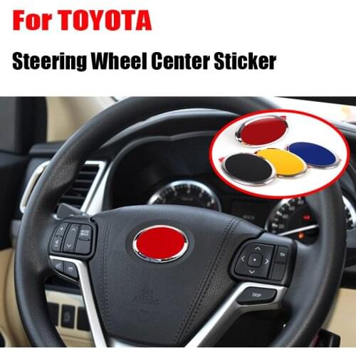 Car styling Steering Wheel Badge Emblem Decoration Cover Sticker Auto for Land Cruiser Prado Yaris Camry Reiz Accessories